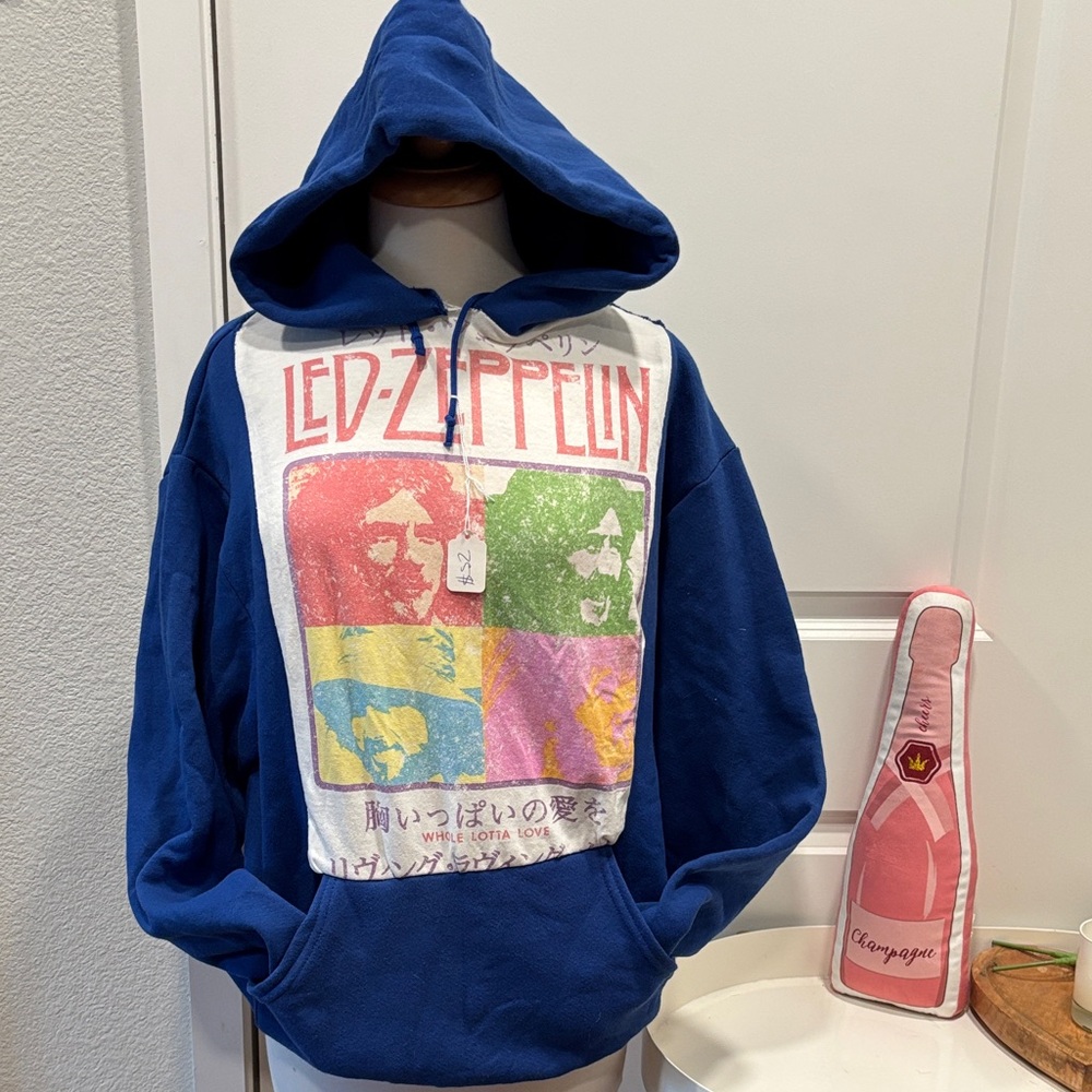 Blue Led Zeppelin Graphic Hoodie